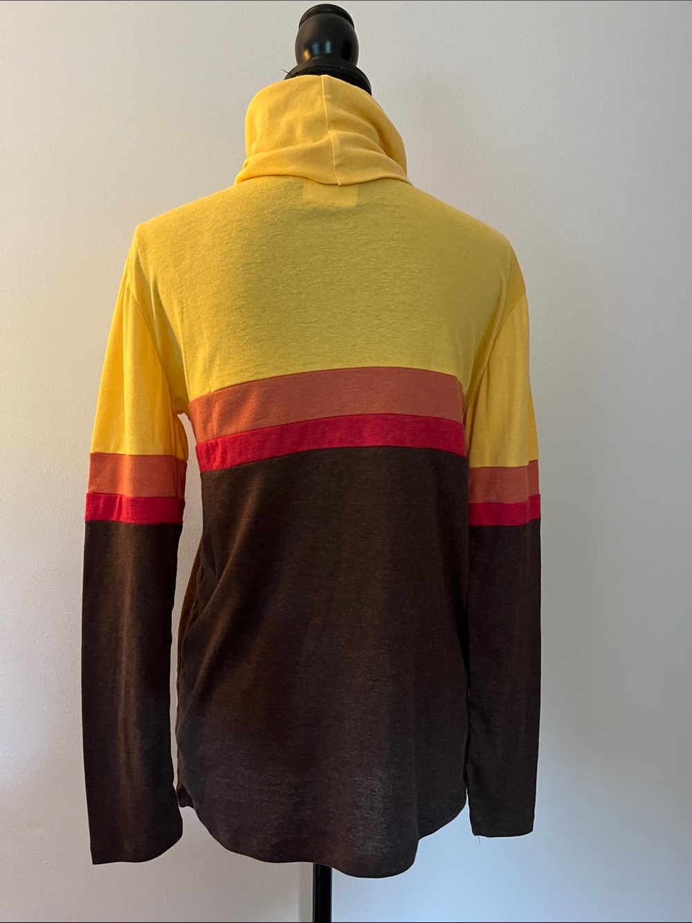 Camp Collection Striped Turtleneck, size M, retro 70s brown orange yellow - Picture 3 of 8